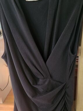 Peruvian Connection Black Draped Sleeveless Top